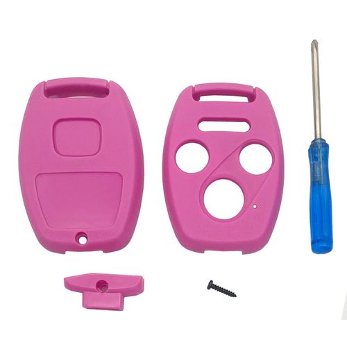 vurbemes Replacement Key Fob Cover fit for Honda 2003-2012 Accord 2005-2010 Civic 2005 2006 CR-V Pilot Ridgeline Odyssey Remote Control Key Fob Shell (Pink 2)