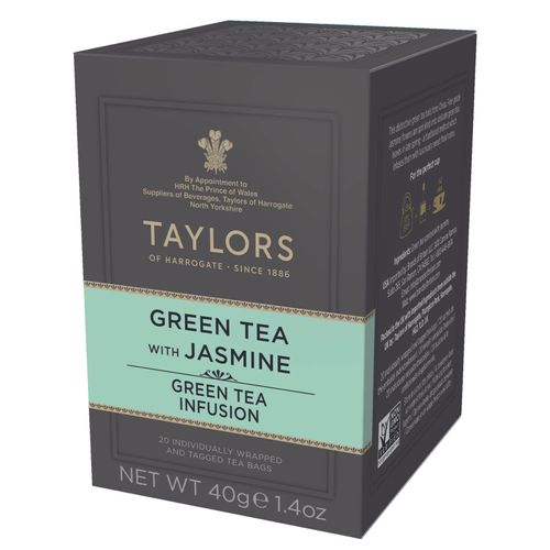Taylors of Harrogate Green Tea with Jasmine, 20 Count(Pack of 1)