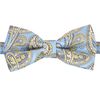 King & Priory Blue with Gold Paisley Bow Tie