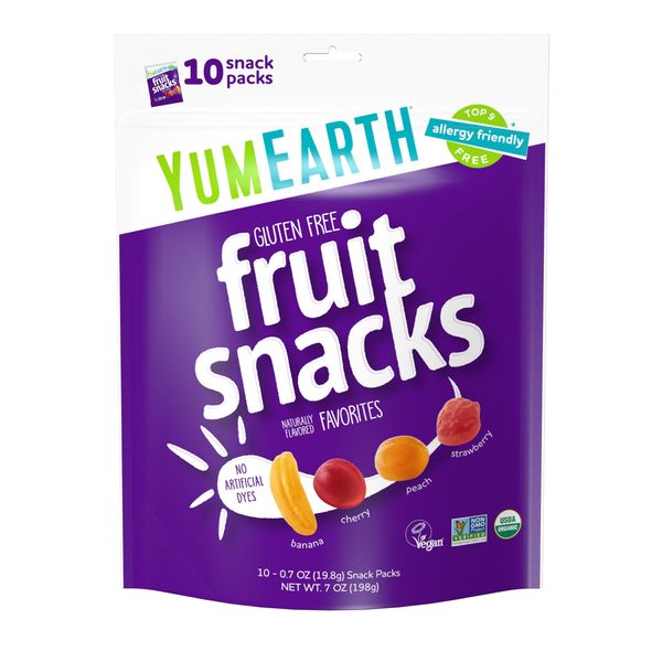 YumEarth Organic Fruit Snacks, 10 Snack Pouches Per Pack, 7 Ounce (Pack of 12)