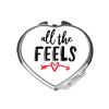 All the feels [CM17PMR] romantic statement compact pocket mirror - silver heart shape