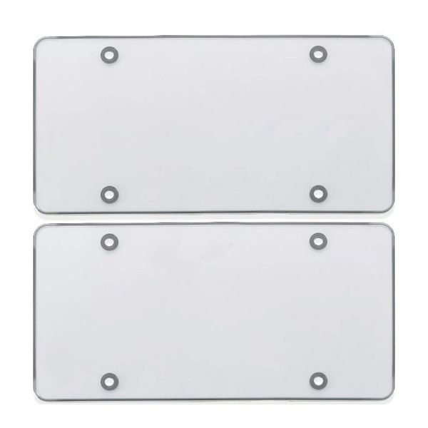 NEW CLEAR LICENSE PLATE COVER BUG SHIELD FLAT 2 PLASTIC TAG PROTECTOR