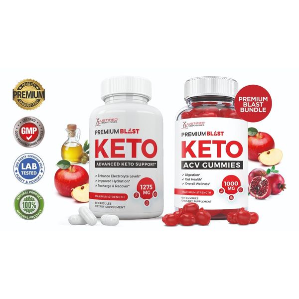 Premium Blast Keto ACV Gummies & Keto ACV Pills 1275MG Bundle