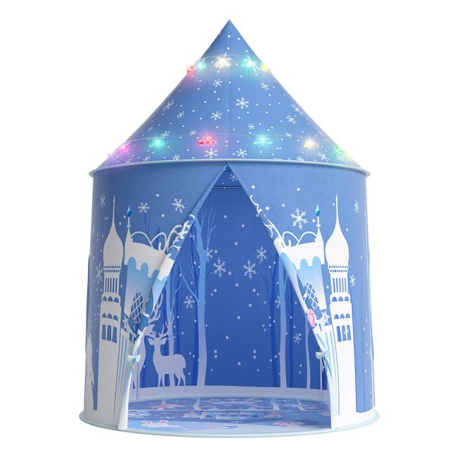 Eve Stone ES11 Kids Tent, Snow Castle, Foldable, LED Light, Indoor/Outdoor, Storage Bag Included, Children's Tent, Camping Set, Secret Base, Includes Window, Easy Assembly, Christmas Gift, Birthday,