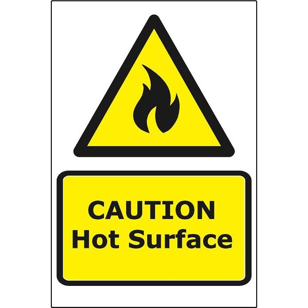 Caution Hot Surface Dibond Aluminium sign - 20 x 30 cm