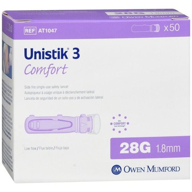 UNISTIK 3 COMFORT LANCET 28G 50CT