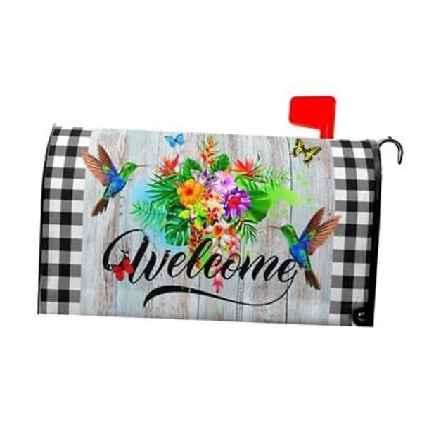 Mailbox Cover Magnetic Standard Size 18X21 Inch 21x18 Inch Spring Hummingbirds