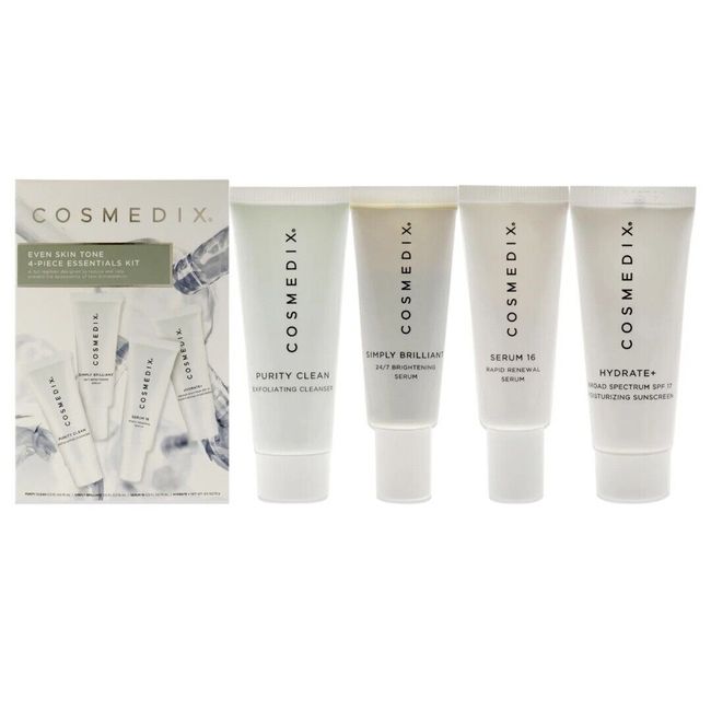 Even Skin Tone Essentials Kit by CosMedix for Unisex - 4 Pc Kit