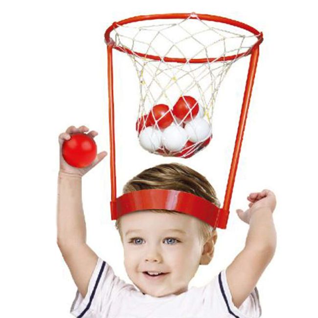 NABESHI Basketball Head Basketball Goal Poop Ball Holder Game Toy Toy Funny Goods Red and White