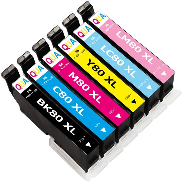 80 IC6cl80 Compatible Ink Cartridge, Extra Edition, 6 Color Set, IC80L, 80L, Corn, Compatible with New IC Chips, Compatible with Epson EP-982A3, EP-707A, EP-807AR, EP-808AW, EP-977A3, EP-979A3, QUA