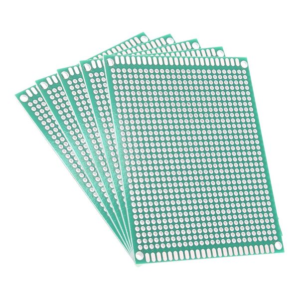 sourcingmap 5pcs 7x9cm Double Sided PCB Board Universal Printed Circuit Proto Board for DIY Soldering Electronic Projects Practice Test Circuit