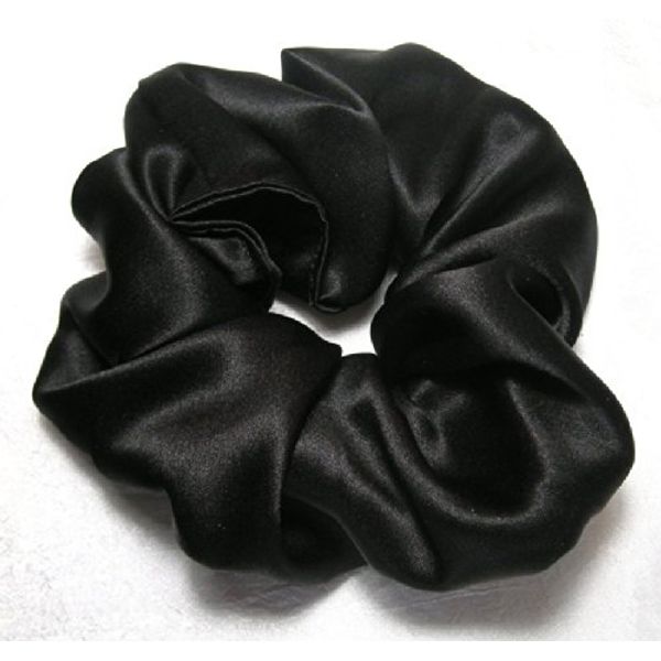 Black Silk Charmeuse Scrunchy Regular