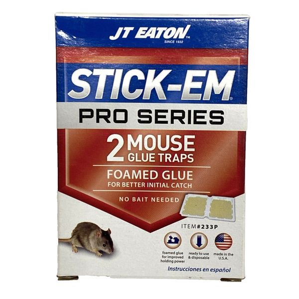 JT Eaton #233P Stick-Em Pro Series 10x5" Rat and Mouse Glue Trap 2 traps per box