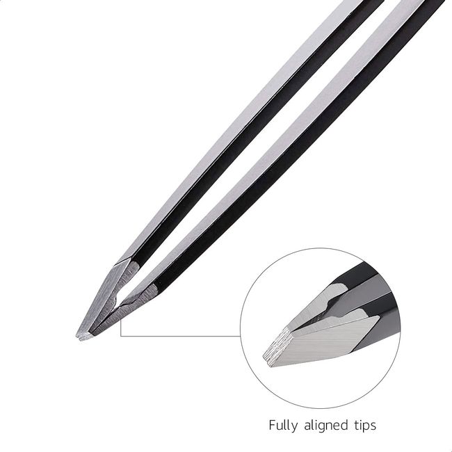 4 Pack Tweezers Set Stainless Steel Eyebrow Plucking Tweezers