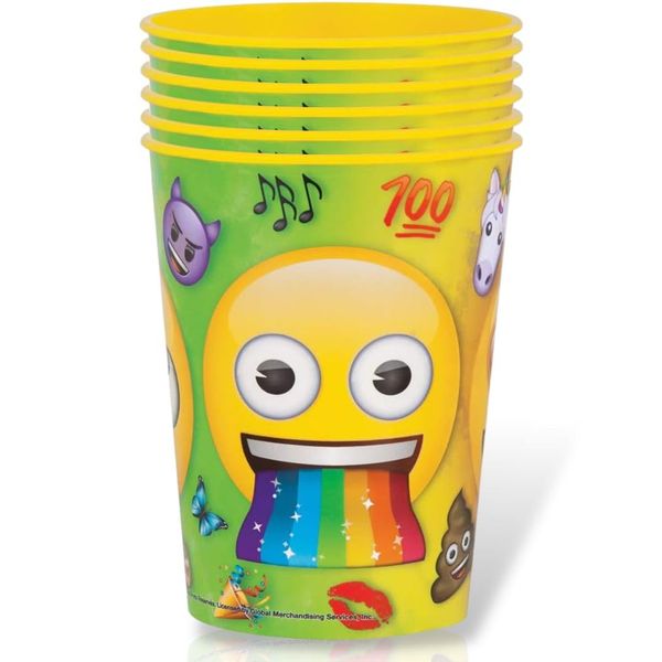 Unique Party 79437 - 16oz Rainbow Fun Emoji Plastic Cup