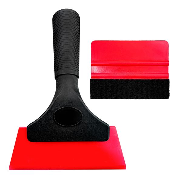 Augeny Car Window Tint Kit, Professional Vinyl Wrap Kit with Felt Squeegee, Universal Auto Window Film Installation Application Wallpaper Smoothing Tool for Car Glass, Home (Red)