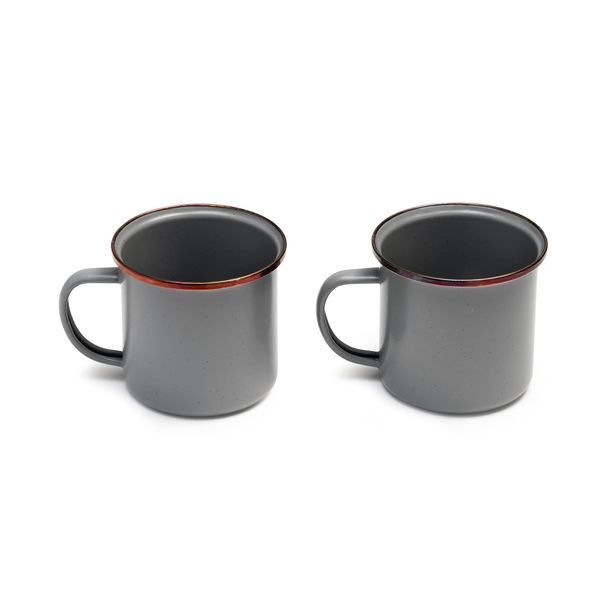 BAREBONES Enamel Cup Set of 2, Stone Blue