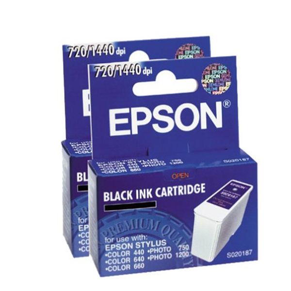 Epson - Epson S020187 Black Ink Cartridge Twin Pack