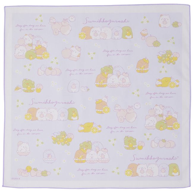 San-X CH43606 Sumikko Gurashi Lunch Napkin Fruit Blue