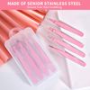 Tirdkid Tweezers Set 4-piece, Professional Stainless Steel Tweezers, Precision Tweezers for Eyebrows, Facial Hair, Ingrown Hair, Splinter, Blackhead and Tick Remover (PINK)