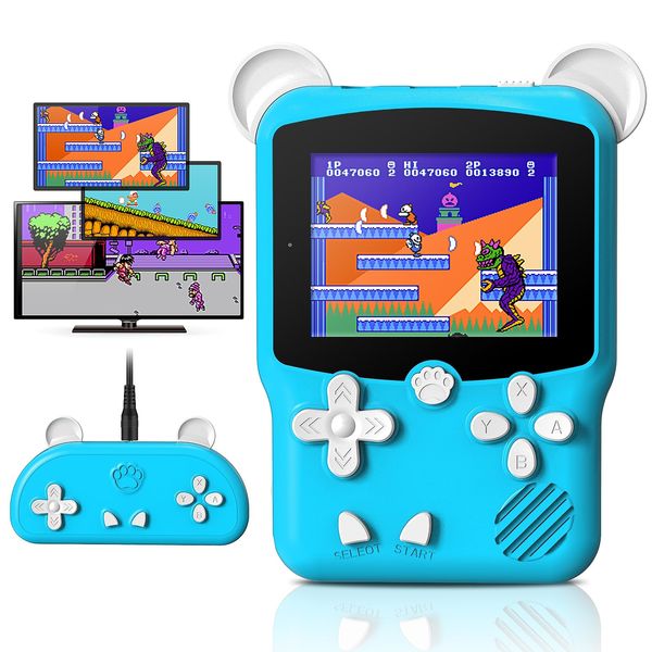 Mini Handheld Game Console for Kids with 999 Classic Retro Games, 3 Inch Screen, Birthday Game Toy for Boy Girl (Blue)