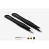 Suvorna 4" Precision Aligned Professional Tweezers Color Sets with Premium Stainless Steel. One Sharp Pointed Pair and One Slant Tip Pair for Eyebrow Shaping. Great for Ingrown Hair (Black)