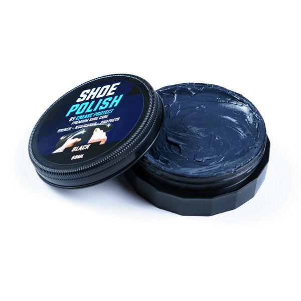 Shoe Polish - Premium Leather Polish - Available as Black shoe polish, Brown shoe polish & neutral shoe polish - Contains Carnauba Wax - Condition, Shine & Restore Your Boots (Black, Pack of 1)