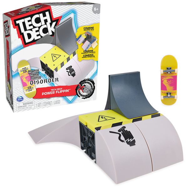 Tech Deck, Power Flippin, X-Connect Park Creator, Customizable and Buildable Ramp Set with Exclusive Fingerboard, Kids Toys for Boys and Girls Ages 6 and up