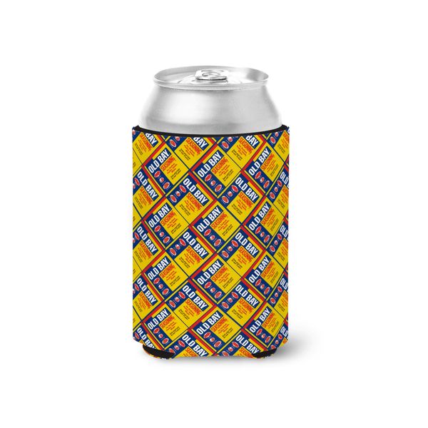 Flat OLD BAY Can Small Pattern (Yellow) / Can Cooler - Small Pattern - 1 / Yellow