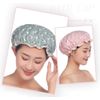 2 Pcs Bath Caps Elastic Band Double Layers Waterproof Shower Caps With Ruffled Edge Covering Ears Keeping Hair Dry Kitchen Oil-proof Cap for Girls and Women