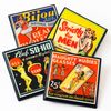 Vintage Burlesque Matchbook Cover Coaster Set