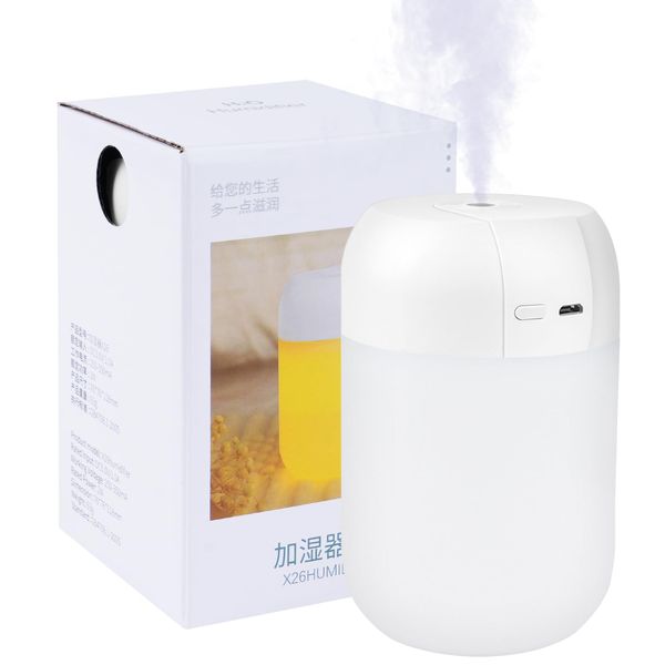 Vicloon Mini Humidifier for Bedroom, 300ml Cool Mist Humidifier, Air Humidifier USB Desktop Humidifierwith Soft Night Light, 2 Mist Modes and Auto Shut-Off, Super Quite for Car Office Home (White)