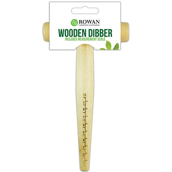 Natural Wood Garden Dibber Seed Bulb Flower Depth Planting Gauge T Handle Measuring Tool