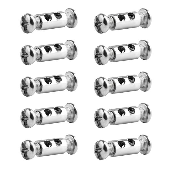 FSHIHINE Duplex Wire Rope Clamp, 10 Pieces, Wire Rope Clips, Aluminium Crimping Loop for 1-2 mm Wire Rope and Cable, Aluminium Sleeve, Press Clamps, Aluminium Clamp, Steel Cable, Silver Tone