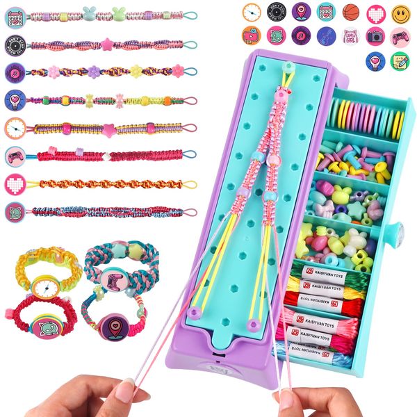 Friendship Bracelet Making Kit Toys for Girls, DIY Arts and Crafts for Kids Ages 8-12, Jewelry String Bracelets Maker Kit, Christmas Birthday Gifts Ideas for Teen Girls Ages 6 7 8 9 10 11 12 Year Old