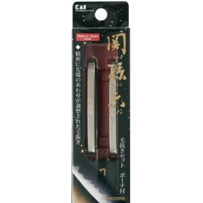 [KAI] Seki Magoroku Tweezers Set with Pouch HC3533 [Cosmetics]