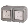 JDS HARDWARE BG Weatherproof IP55 13Amp Unswitched 2 Gang Socket