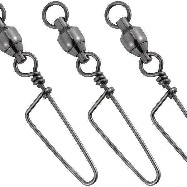 Dr.Fish 20 Pack Ball Bearing Snap Swivels Fishing Tackle Coastlock Snap Swivel Saltwater Fishing Swivels Stainless Steel Rust Resistant Freshwater Saltwater Fishing Gear Accessories 178LB