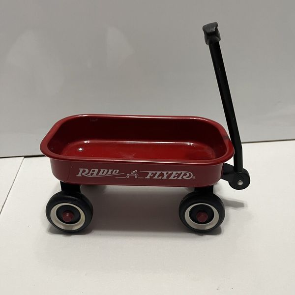 Radio Flyer Mini Metal Red Wagon 6"x4” Pull-Behind Kid's Wagon Toy