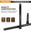 DAKCOS 3/8" Extension Bar Set, 3 Piece Socket Extension Bar, Extensions Socket Tool, CR-V with Black Phosphating