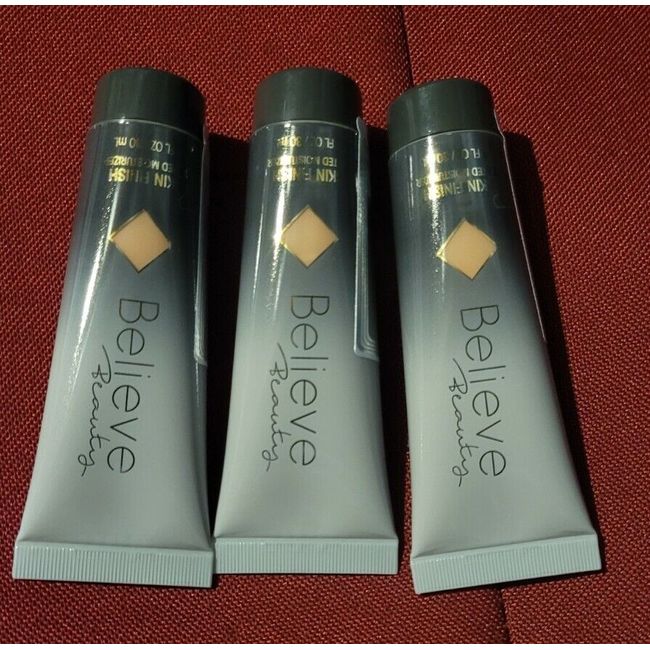 3 Tubes - Believe Beauty Skin Finish Tinted Moisturizer Caramel 1 FL. tubes. New