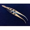 FINE TIP SUTURE OPHTHALMIC MICRO FORCEPS W/ TYING PLATFORM SMOOTH CURVED JAWS
