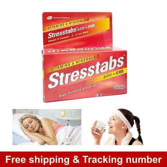 60Tablet Stresstabs 600 Vitamin Iron Minerals High Relieve Stress Zinc Formula