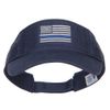 e4Hats.com Thin Blue Line USA Flag Embroidered Washed Visor - Navy OSFM