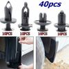 40Pcs Car Rivet Bumper Fender Retainer Fastener Mud Flaps Push Clips Pin 4 Type