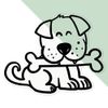 Medium 210mm 'Dog with Bone' Clear Static Window Cling Sticker/Decal (Black) (WC00061883)