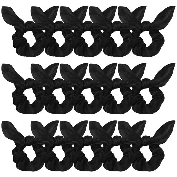 TODDER Black Hair Scrunchies Elastic Scrunchies for Hair Ponytail Holders for Women Girls