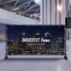 8x10Ft Banner Stand Heavy-Duty Backdrop Stand Telescopic Adjustable Repeat Step