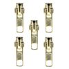 HAND® No 5 Automatic Standard Zip Pulls Head Slider Gold Tone - Set of 5