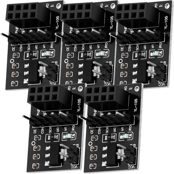 AZDelivery 5 x Kompatibel mit NRF24L01 Adapter für Kompatibel mit NRF24L01 RF Wireless Transceiver Modul 2.4 GHz 3.3V mit 8 Pins inklusive E-Book!